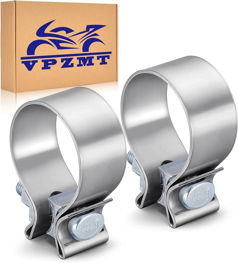 VPZMT 1.75" Muffler Exhaust Clamp Fit for Harley Touring/Street Glide/Electra Glide/Road King/Road Glide, Stainless Steel 304 - Image 1